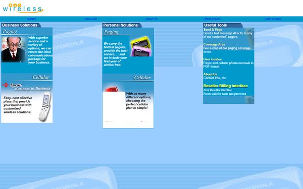 Homepage screenshot of ABC Paging City Beepers Inc