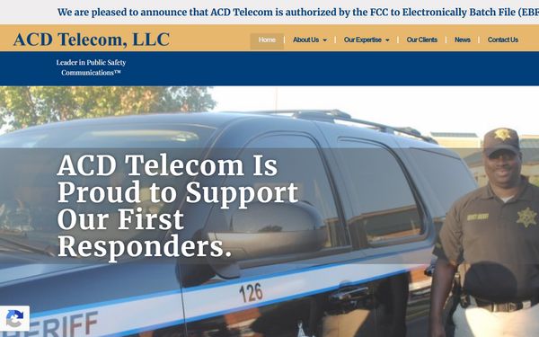 Homepage screenshot of ACD Telecom