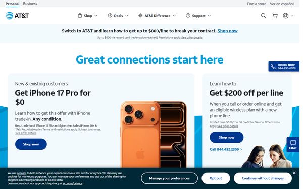 Homepage screenshot of Ameritech Ohio
