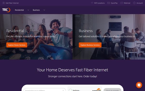 Homepage screenshot of Bay Springs Telephone Company Inc