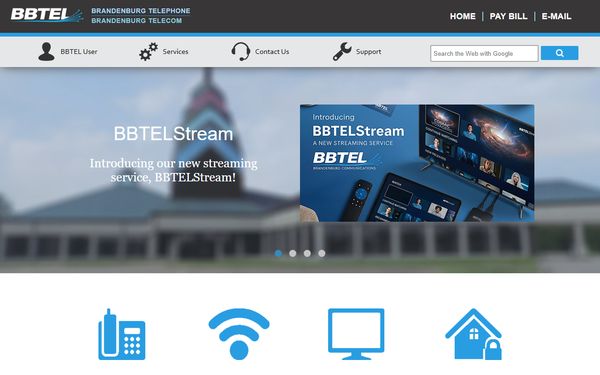 Homepage screenshot of Brandenburg Telephone Company