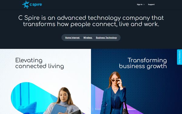 Homepage screenshot of Cellular South
