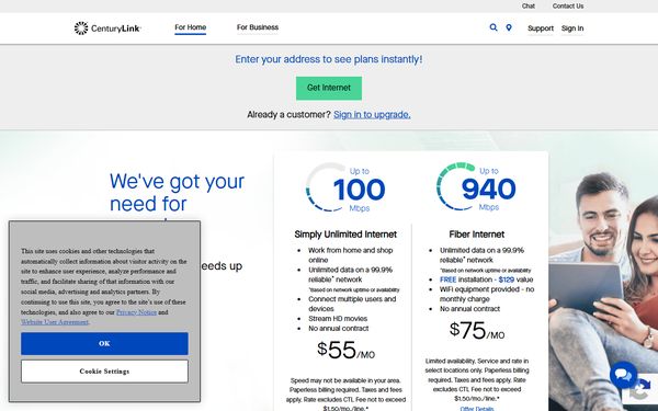 Homepage screenshot of Level 3 Telecom of South Carolina LLC - SC