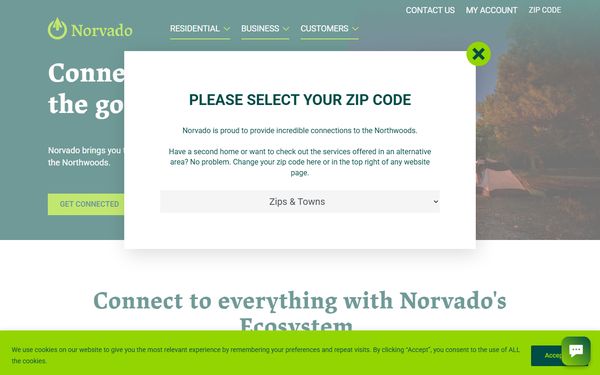 Homepage screenshot of Chequamegon Communications Cooperative Inc