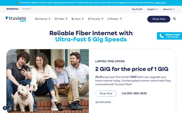 Homepage screenshot of Chester Telephone Company