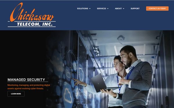 Homepage screenshot of Chickasaw Telecommunicaions Services Inc