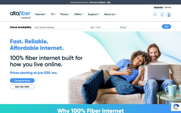 Homepage screenshot of Cincinnati Bell Telephone Company LLC