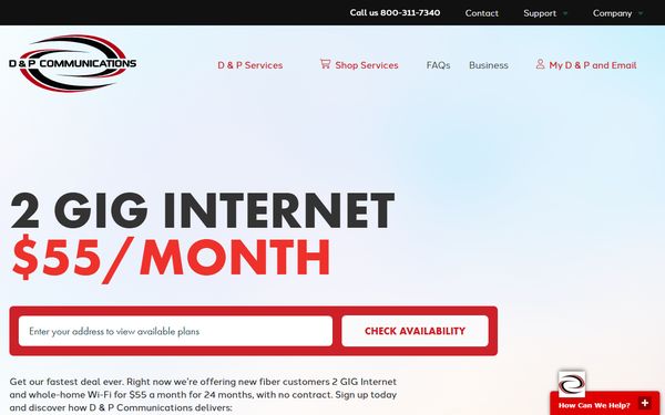 Homepage screenshot of Deerfield Farmers Telephone Company