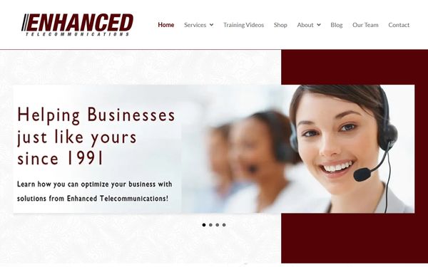 Homepage screenshot of Enhanced Telecomm