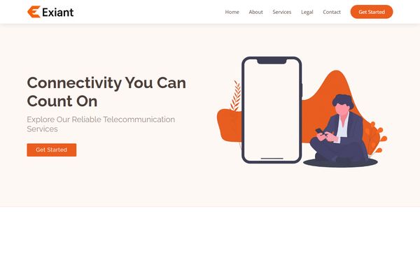 Homepage screenshot of Exiant Communications LLC
