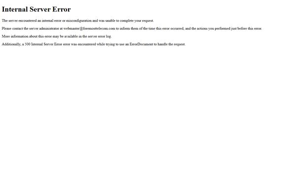 Homepage screenshot of Foremost Telecommunications Corporation - TX