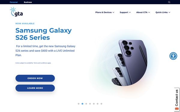 Homepage screenshot of TeleGuam Holdings LLC
