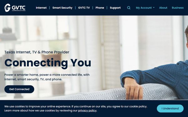 Homepage screenshot of Guadalupe Valley Communications Systems LP - TX
