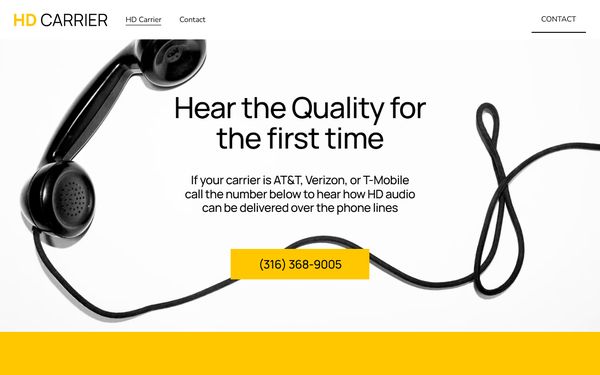 Homepage screenshot of HD Carrier LLC