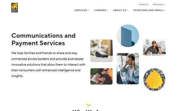 Homepage screenshot of IDT America Corporation - SC