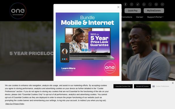 Homepage screenshot of Virgin Islands Telephone Corporation dba Innovative Telephone