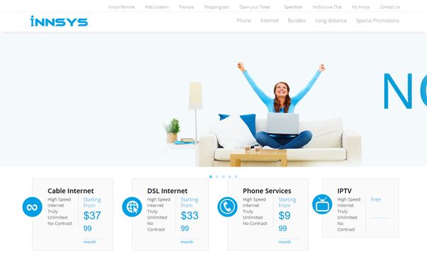 Homepage screenshot of InnSys