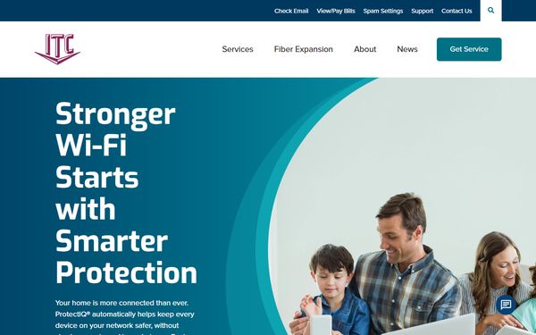 Homepage screenshot of Interstate Telecom