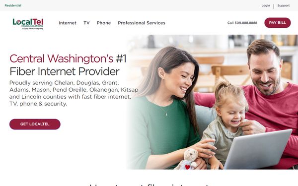 Homepage screenshot of Computers 5* Inc dba Localtel - WA