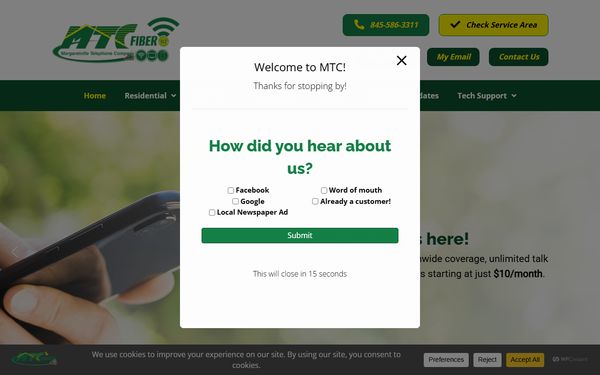 Homepage screenshot of Catskills Communications Inc - NY