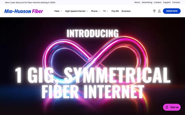 Homepage screenshot of TVC Albany Inc dba FirstLight Fiber