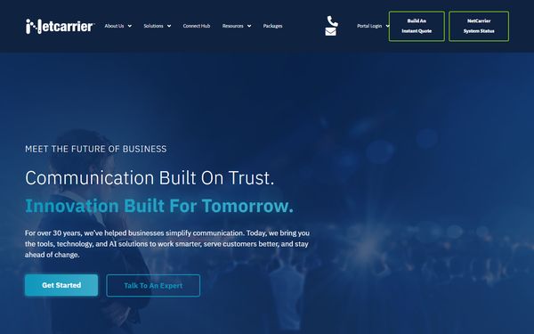 Homepage screenshot of Netcarrier Telecom Inc - DE