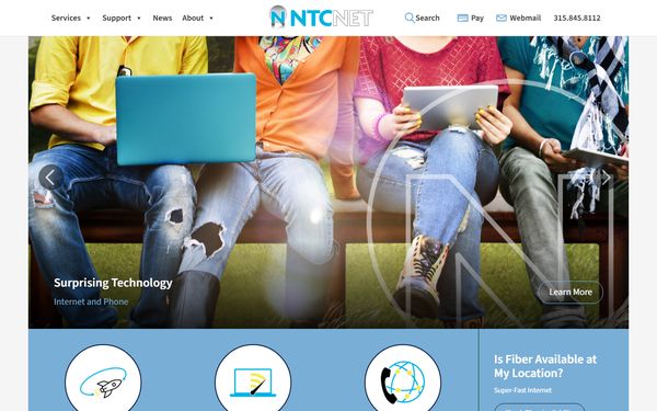 Homepage screenshot of Newport Telephone Company Inc