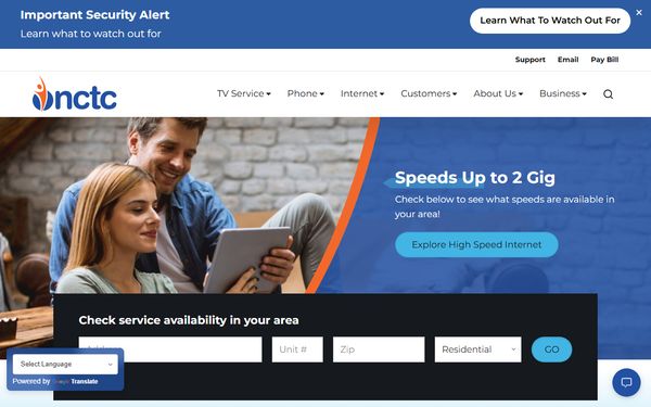 Homepage screenshot of North Central Telephone Cooperative Inc - KY