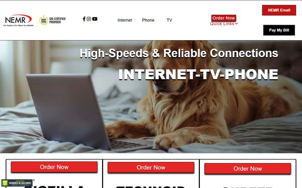 Homepage screenshot of Northeast Missouri Rural Telephone Company