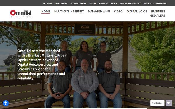 Homepage screenshot of Omnitel Communications Inc - IA