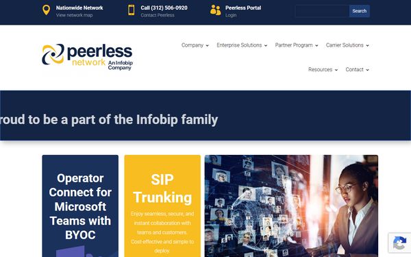 Homepage screenshot of Peerless Network