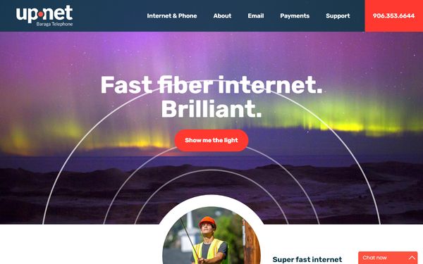 Homepage screenshot of Peninsula Fiber Network LLC - WI