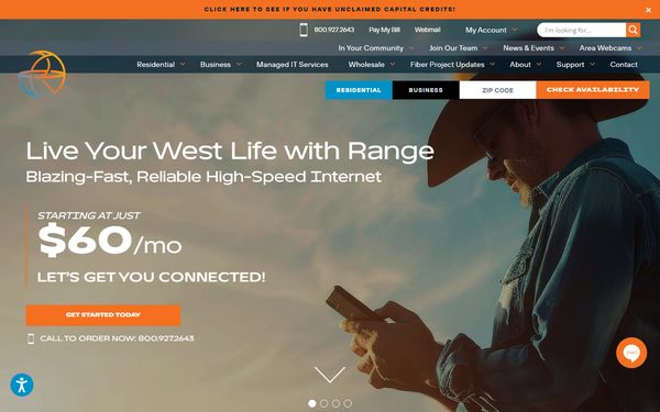 Homepage screenshot of RT Communications