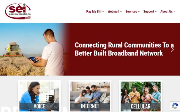 Homepage screenshot of Southeastern Indiana Rural Telephone Cooperative Inc