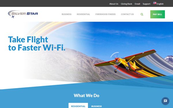 Homepage screenshot of Columbine Telephone Company dba Silver Star Communications