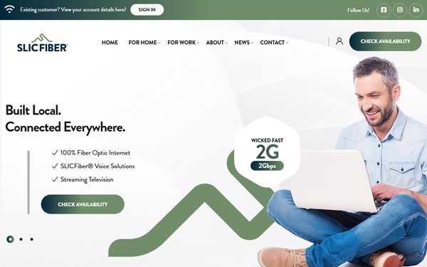 Homepage screenshot of SLIC Network Solutions