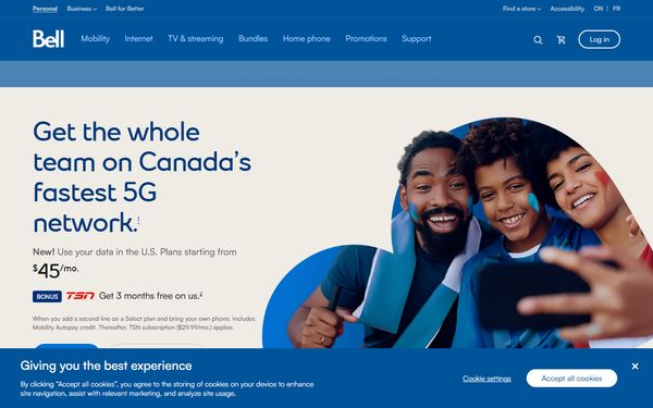 Homepage screenshot of Telebec Limited
