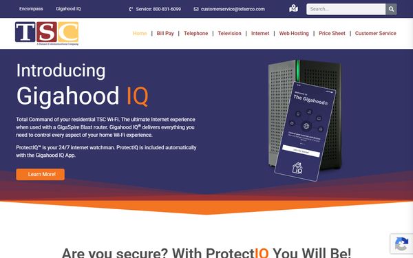 Homepage screenshot of TSC Communications Inc - OH