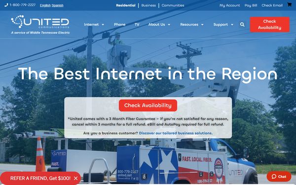 Homepage screenshot of United Communications Association Inc - KS