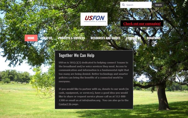 Homepage screenshot of USFon Inc - TX