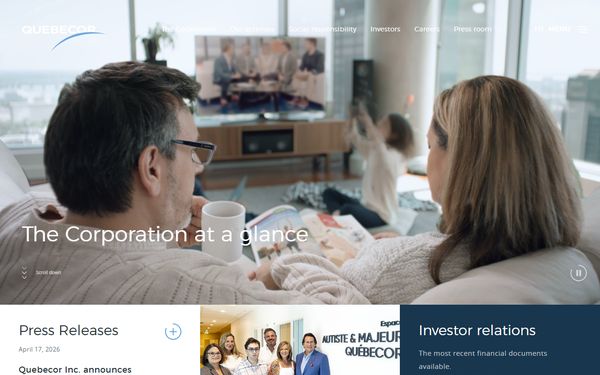Homepage screenshot of Videotron Business Solutions