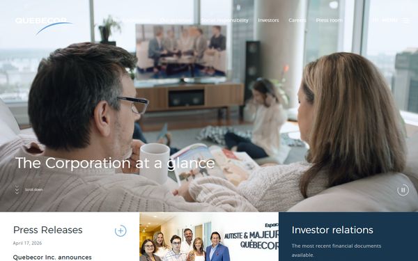 Homepage screenshot of Videotron Ltd