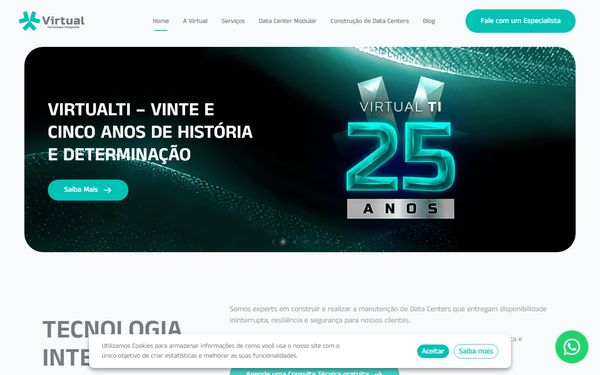 Homepage screenshot of VTX Communications LLC