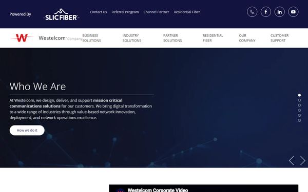 Homepage screenshot of Westelcom Network Inc - NY