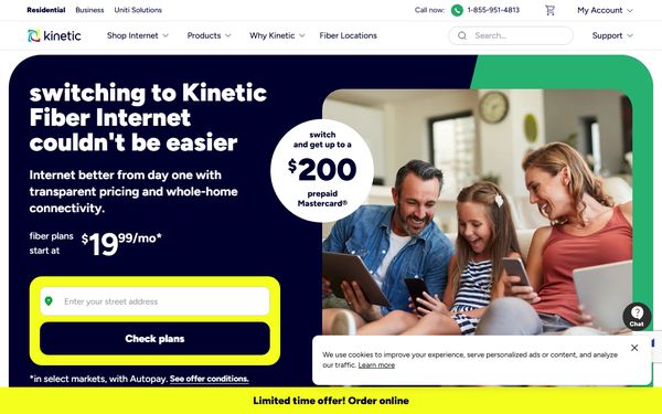 Homepage screenshot of Windstream
