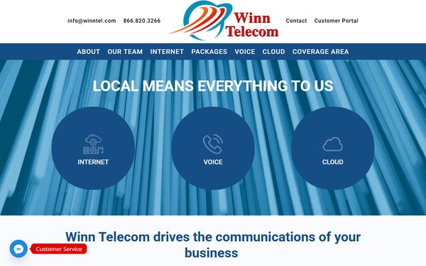 Homepage screenshot of Winn Telephone Company dba Winn Telecom - MI