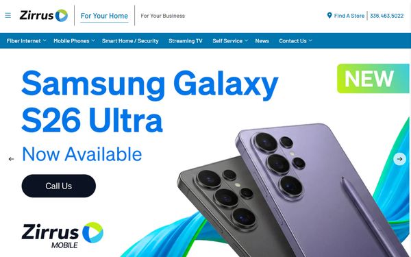 Homepage screenshot of Yadkin Valley Telecom Inc - NC