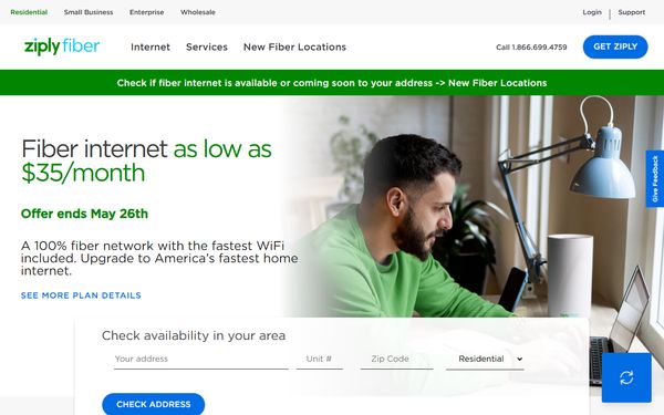 Homepage screenshot of Zippy Tech Incorporated